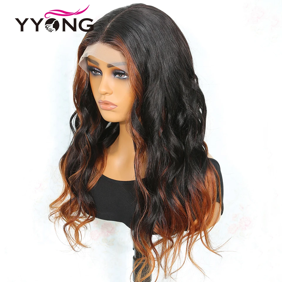 

YYong Ombre Body Wave HD прозрачные парики на сетке для женщин T1B/30 бразильские цветные человеческие волосы парики 13x4 13x6 кружевной фронтальный парик