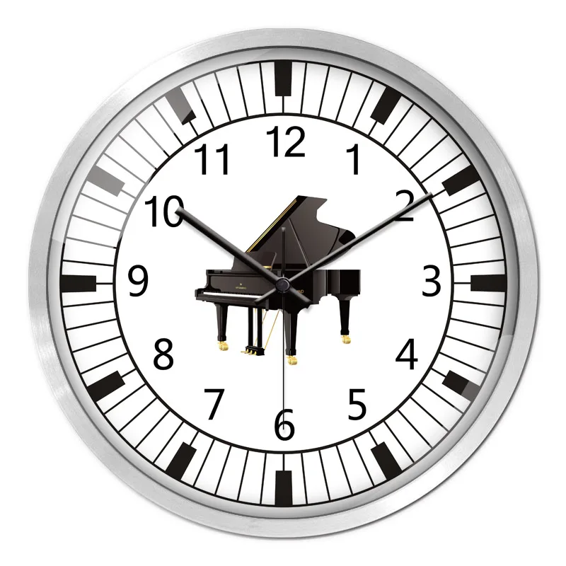 Creative piano drawing, silent hanging carillon, wall decoration, clock, school, music room, dance class, classroom, quartz