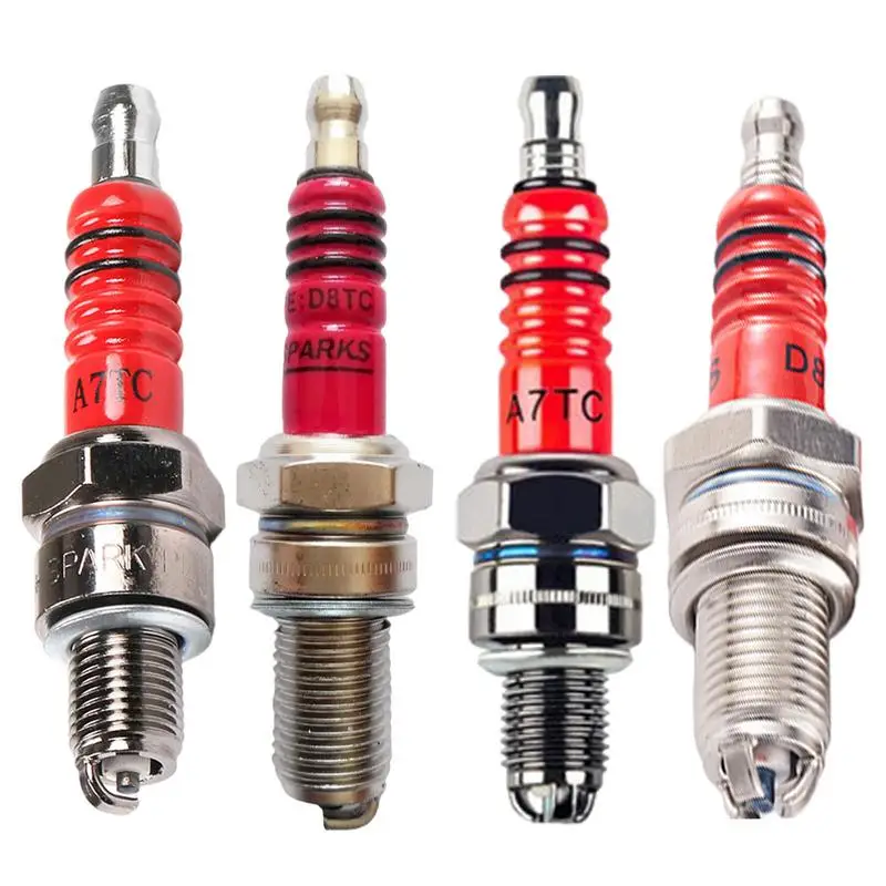 Motorcycle Spark Plug 1/3 Electrodes A7TC D8TC For GY6 CG 50 70 110 125 150CC Motorcycle ATV Scooter Dirt Bike Go Kart