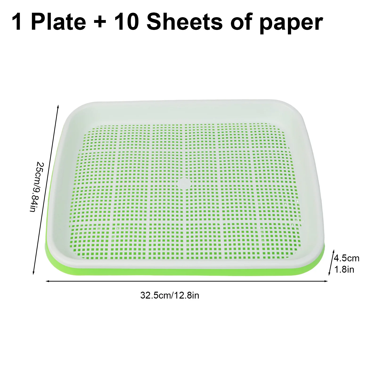 Microgreens Growing Tray with Two Layers and 10 Germination Papers Plastic Tray Designed for Sprouts and Indoor Gardening