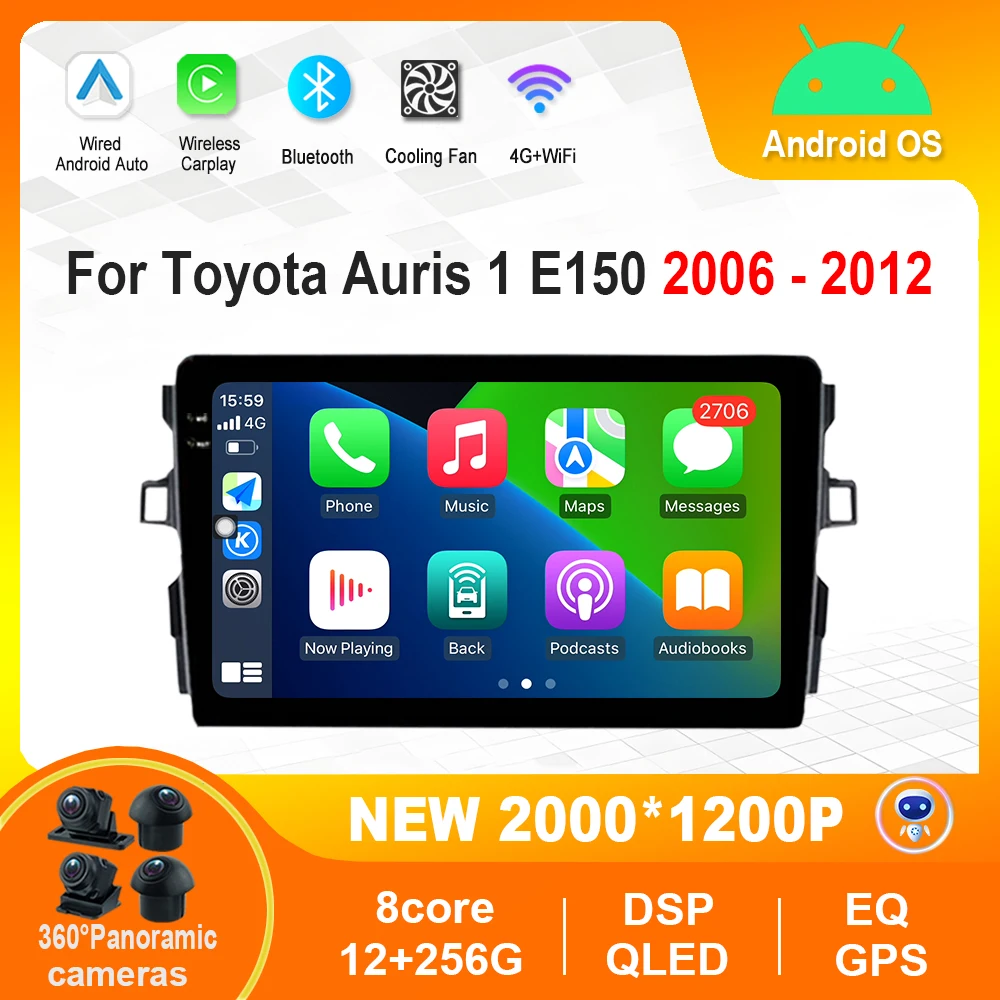 

10 '' for Toyota Auris 1 E150 2006 - 2012 360 Camera 4G WiFi Multimedia Intelligence Android Auto Car Radio Video Player