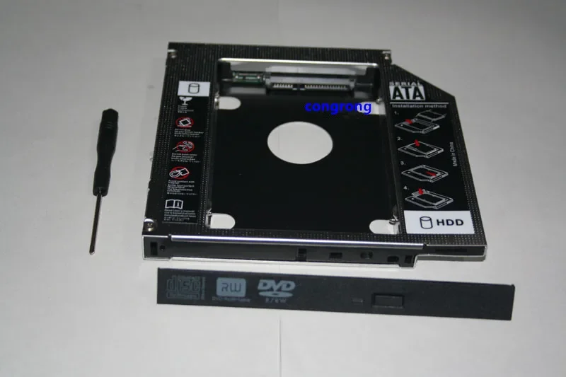 12.7mm SATA 2nd HDD SSD Hard Drive Caddy Adapter Optical Bay for Acer Aspire 5750G 5755G