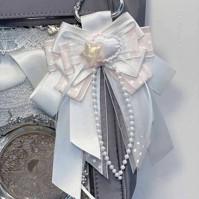 Hand Made Bownot Bag Charm Lolita Ita Bags Decoration Quadratic Element Anime Cosplay Crafts Award Rosette Ribbons