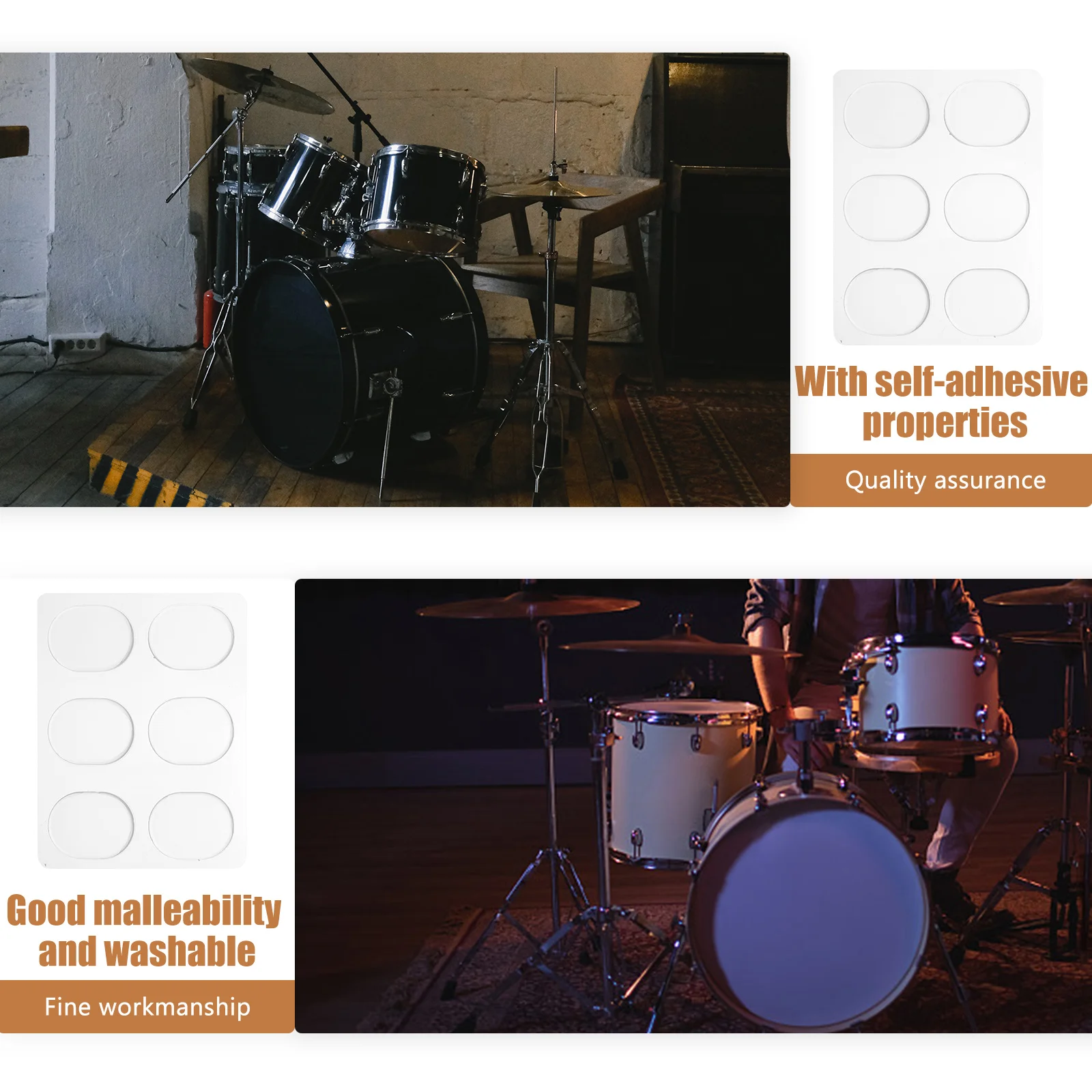 

12 Pcs Silent Drum Pad Accessories Snare Dampener Drummer Sound Attenuation Damper Silica Gel Mute