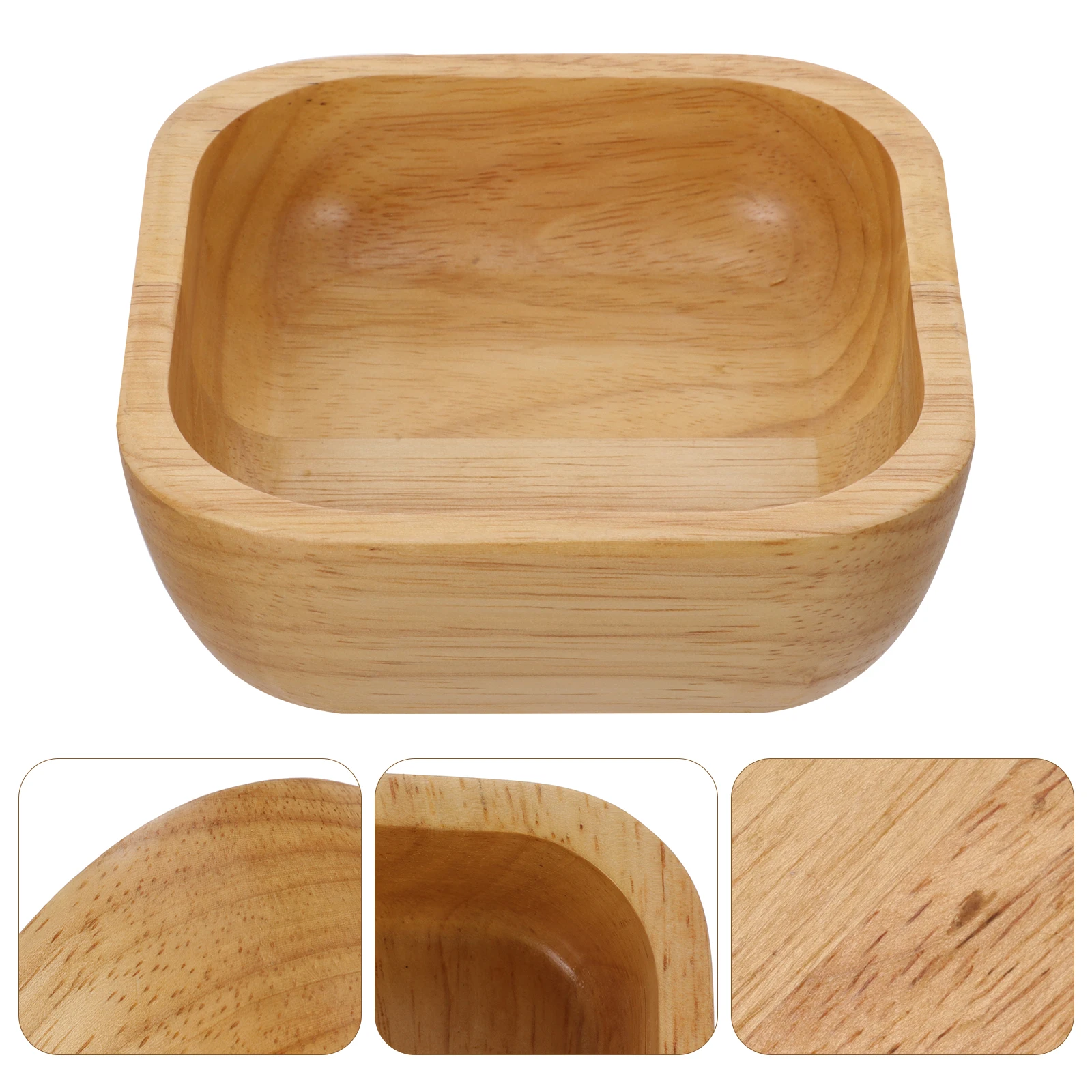 

Wooden Bowl Container Salad Fruit Dish Rice Tray Snack Wooden Rice Bowl Bowls Kitchen Tableware Set Safe Healthy
