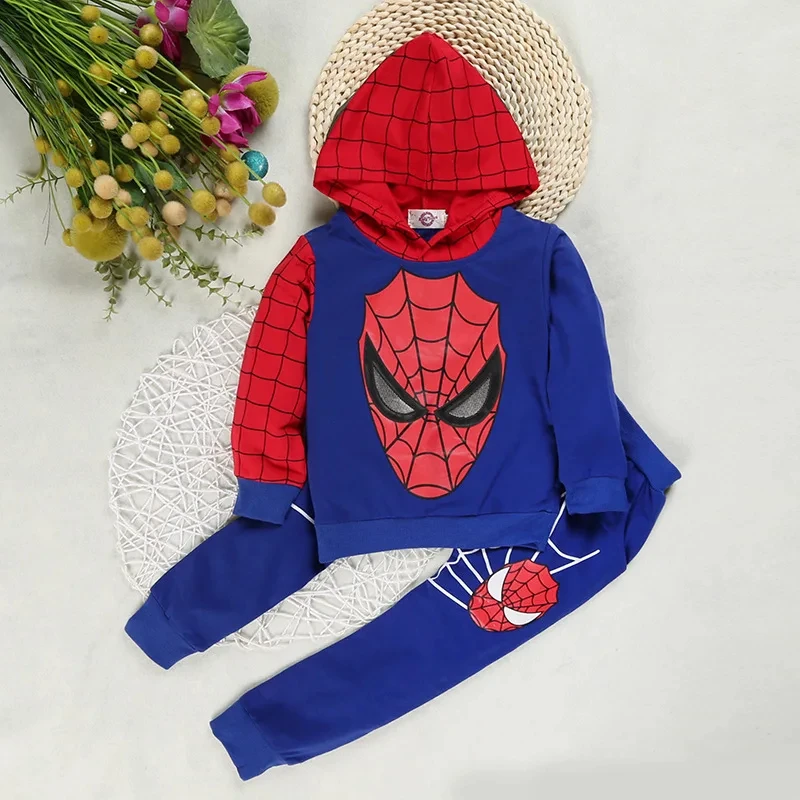 Children Spiderman Clothing Sets Baby Boys Hoodies Sweatshirt+Pants 2Pcs Tracksuits Clothes Children Festival Role Play Costumes