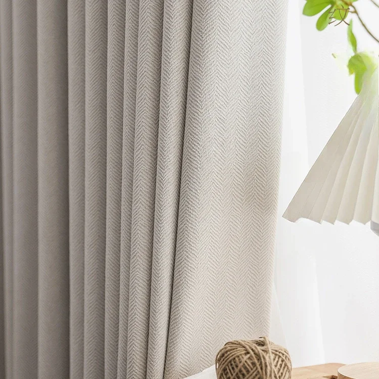 

Modern French Style Luxury Cream Chenille Jacquard Curtains for Living Room Bedroom Dining Shading Window Drapes Custom Size