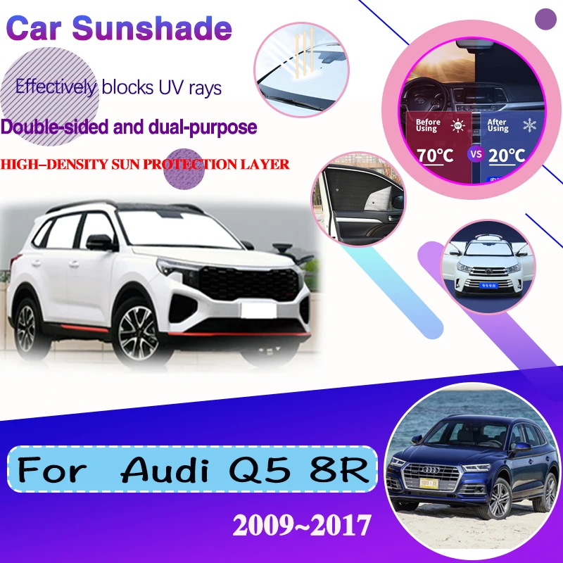 

Car Coverage Sunshade For Audi Q5 8R Accessories 2009~2017 2016 2015 Sun UV Protection Visor Window Sunshade Covers Auto Sticker