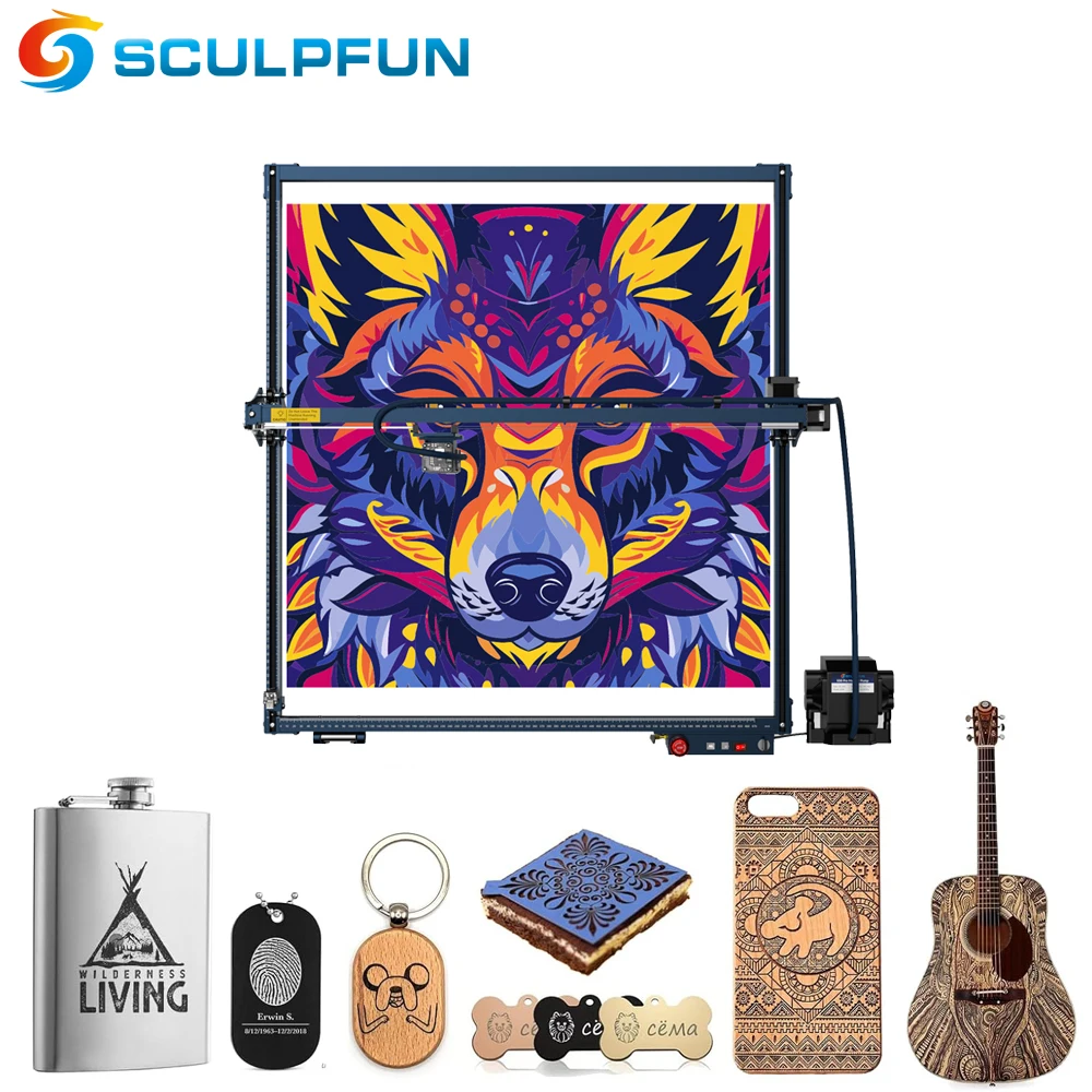 

SCULPFUN S30 Ultra 33W Laser Cutting Engraving machine Automatic Air-assist System Replaceable Lens 600x600mm Engraving Area