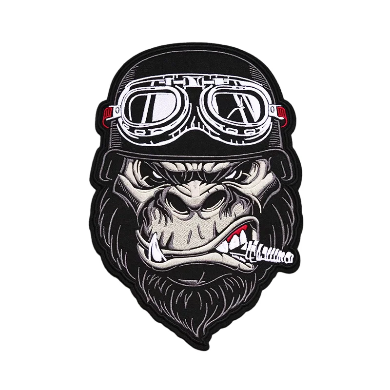 Grande locomotiva Cool Gorilla Size: 28.5x19.3CM ricamo Patch abbigliamento Iron Bicycle Sticker Emblem Stripe Sticker