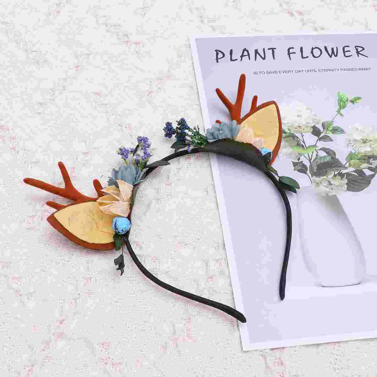 

Hairpin Elk Horn Headband Baby Boho Clothes Headbands for Girls Christmas Deer Hoop Headdress