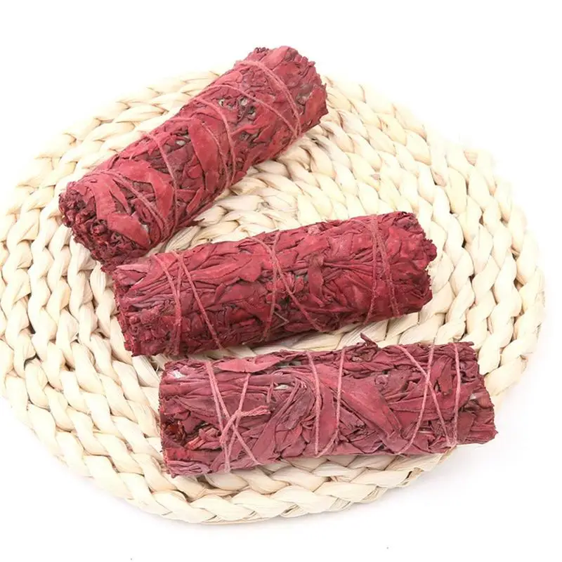 Red Sage Smudge Stick indoor Dragon Blood Sage Smudging Wand For Cleansing House Meditation Yoga Negative Energy