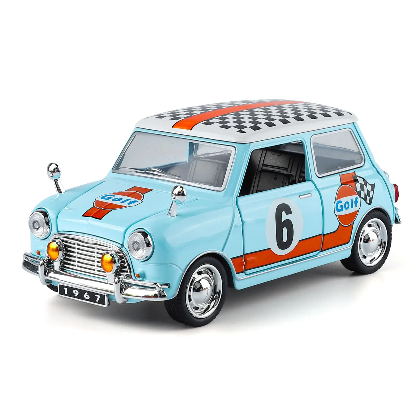 1:32 Mini Cooper S Alloy Classic Sports Car Model Diecast Metal Track Racing Car Vehicles Model Sound Light Toy Gift