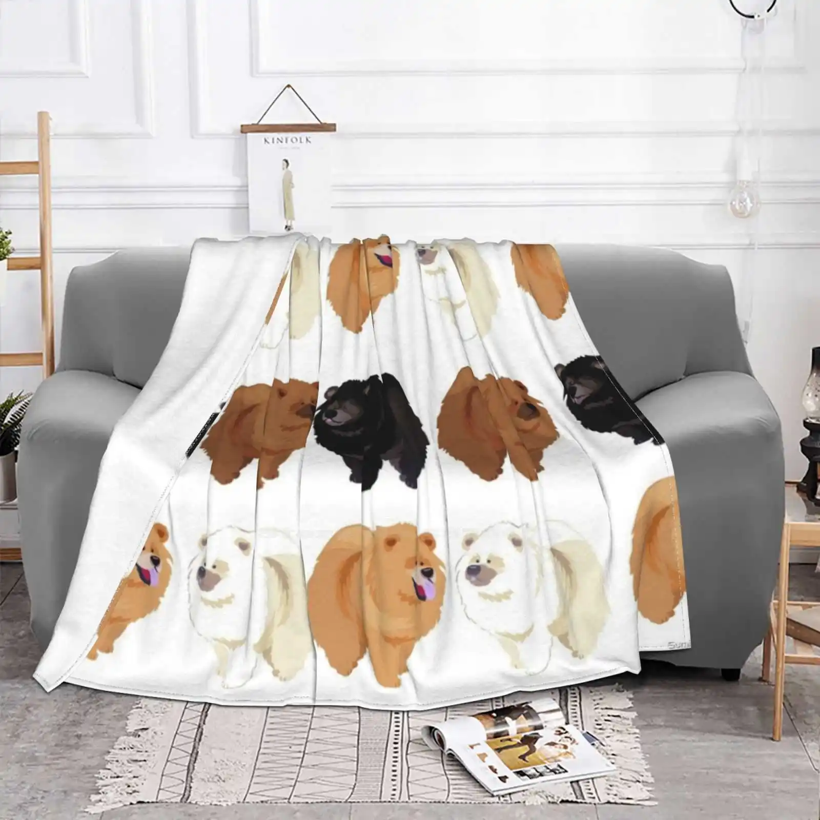 Chow Chow Creative Design Comfortable Warm Flannel Blanket Chow Chow Colors Breed Dog Pets Friend Cute Funny Pretty Furry