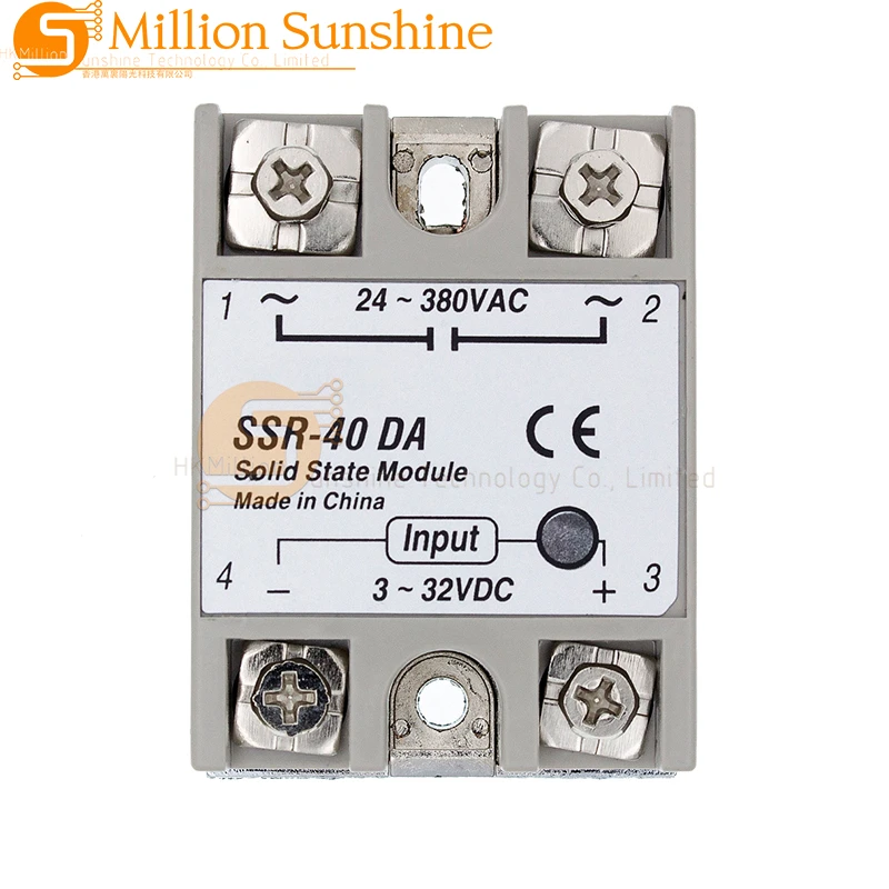 SSR-40 DA Solid State Relay, DC to AC Solid State Relay Module SSR-40DA Temperature Controller 24V-380V 40A 250V