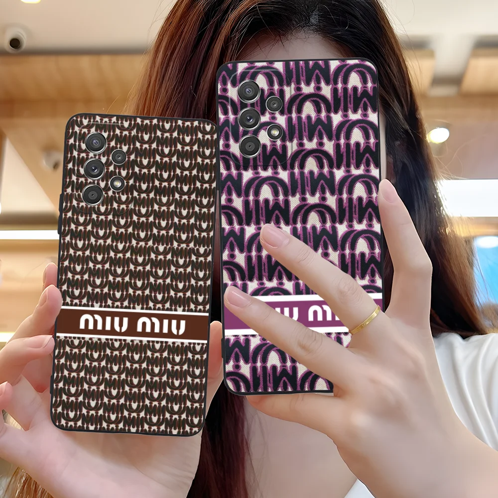 Mobile M-Miuus Phone Case for Samsung Galaxy A73 72 71 70 55 54 53 52 35 34 32 23 14 13 5G Black Smartphone Cellphones Cover