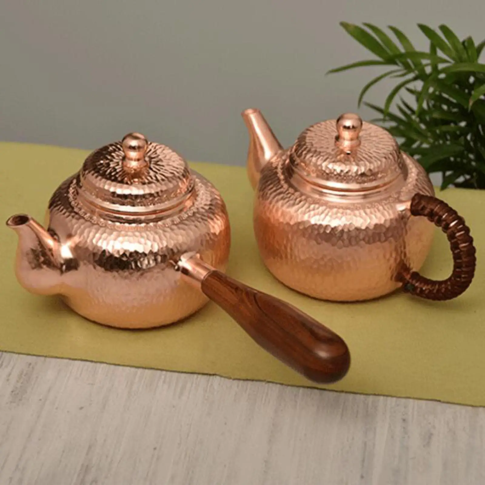 Copper Tea Kettle Kungfu Teapot 350ml Coffee Pot Practical with Side Handle Tea Maker Kettle Teaware for Restaurant Picnic