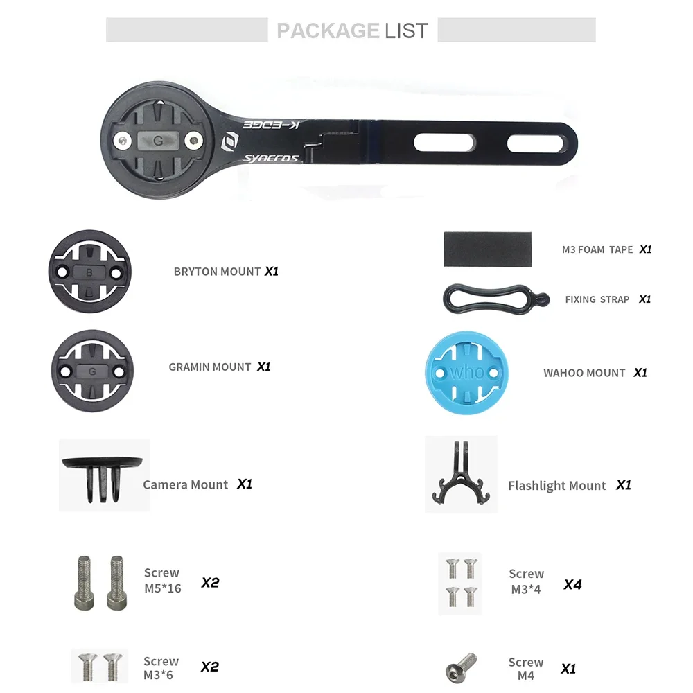 SYNCROS Alloy Universal Bike Computer Mount Code Table Rack, Wahoo, Garmin, Bryton, Adecuado para bicicletas de carretera y montaña