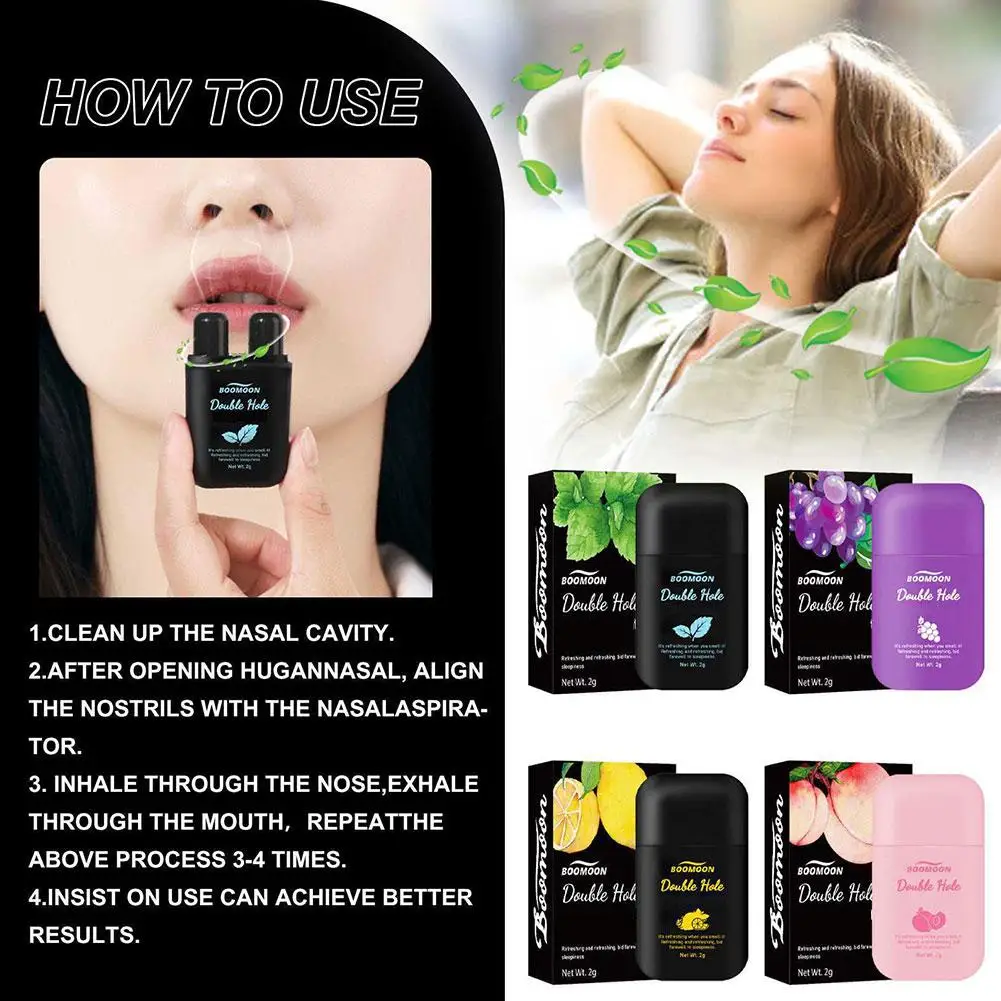 Liver Air Nasal Inhaler Natural Nasal Inhaler For Liver Cleansing Double Hole Herbal Relieve Nasal Congestion Sniffer