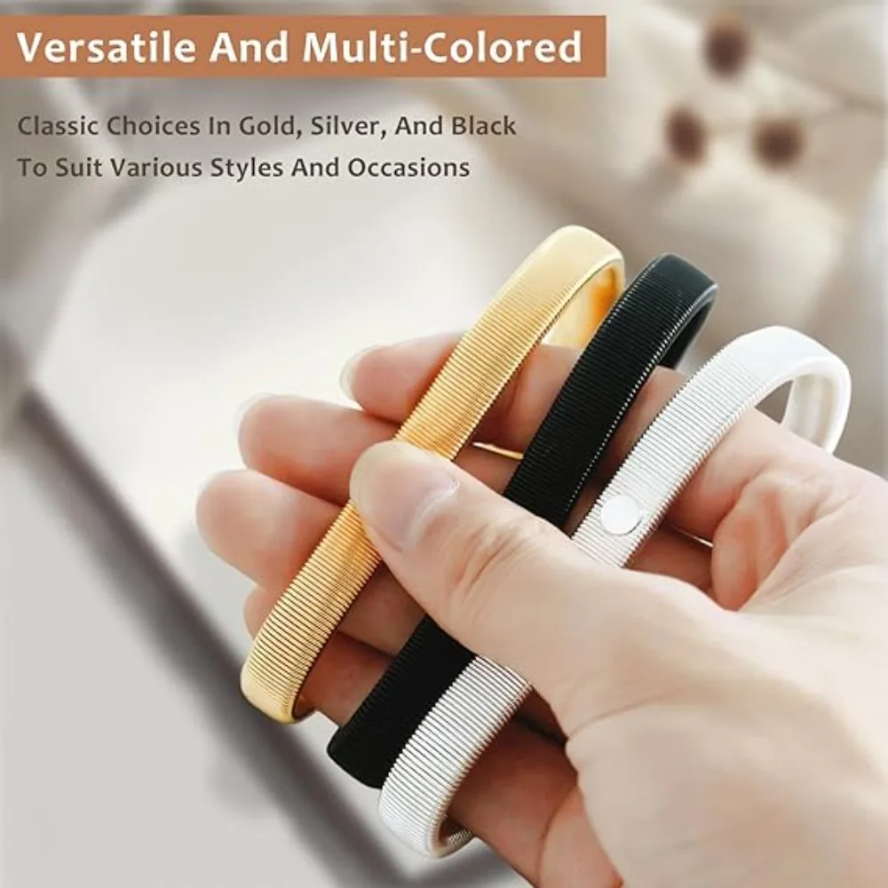 Arm Cuffs Ring Anti Slip Elastic Adjustable Metal Wristbands for Shirt Sleeve Covers Sleeves Accessories for Men Women 2PCS image 2