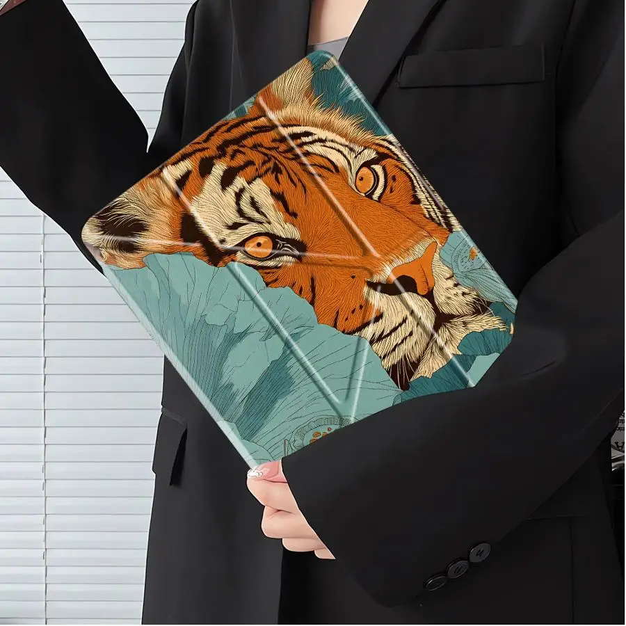 Tablet Case For iPad Pro 11th 10th 9th 8th 7th 12.9inch Pro 2025 Mini 6 7 Air 4 5 M3 M2 M4 11inch Holder Cover Cool Tiger