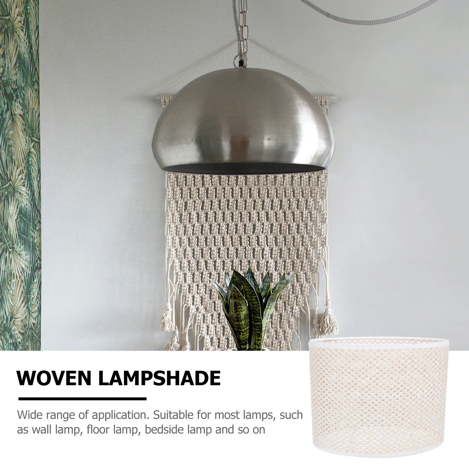 

1Pcs Woven Lampshade Durable Metal Plastic Simple Style Light Cover Bedside Living Room Lamp Accessory Home Decor