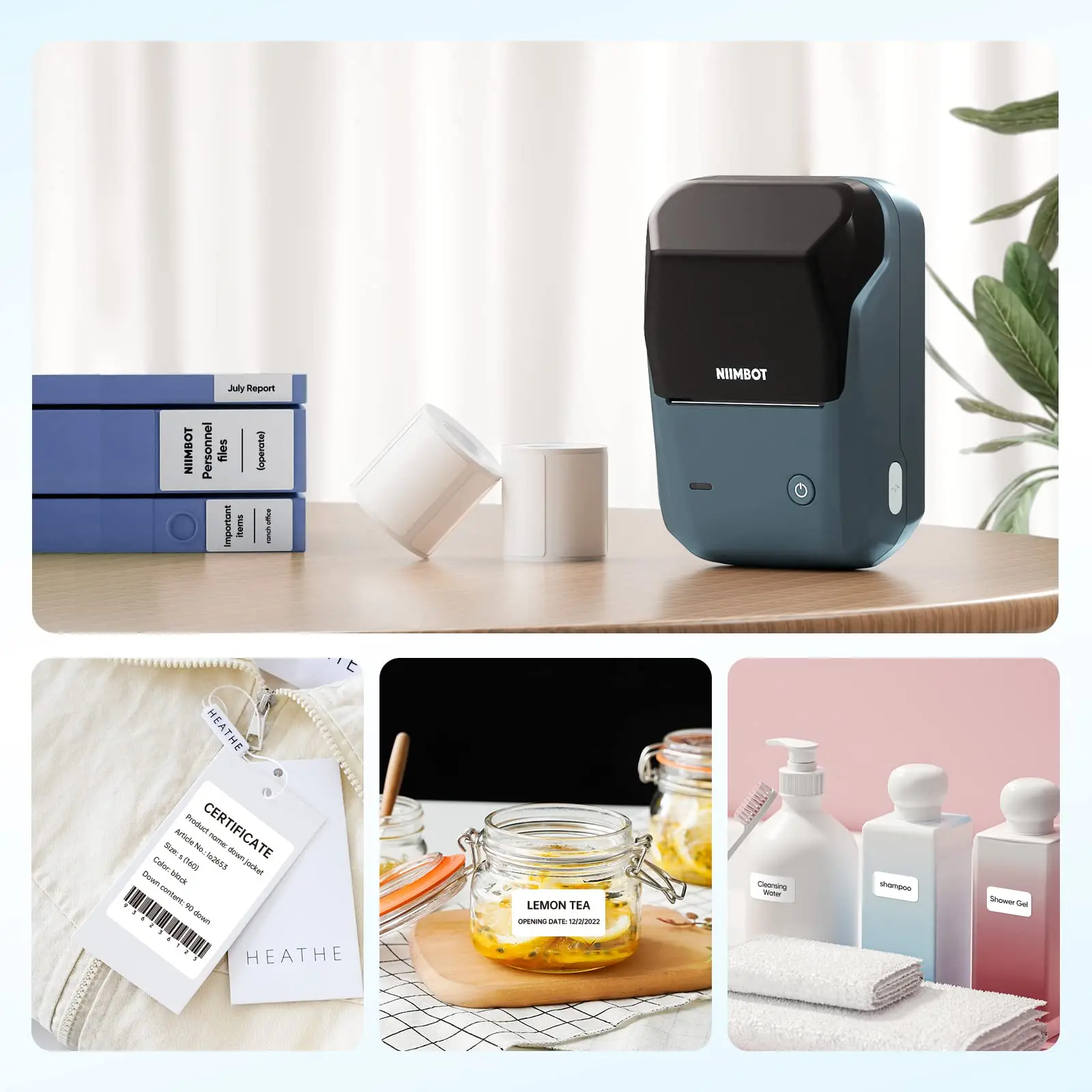 Niimbot B1 Thermal Label Printer Clothing Cable Product Name Price Barcode Sticker DIY Mobile Bluetooth Mini Portable Paper Roll