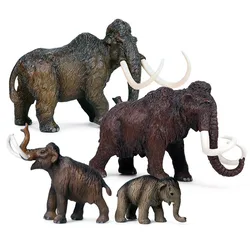 Simulated Wildlife World Model Toys Ornaments Forest Animals Elephants Mammoths Soft Rubber Decompression Children Toy Figures