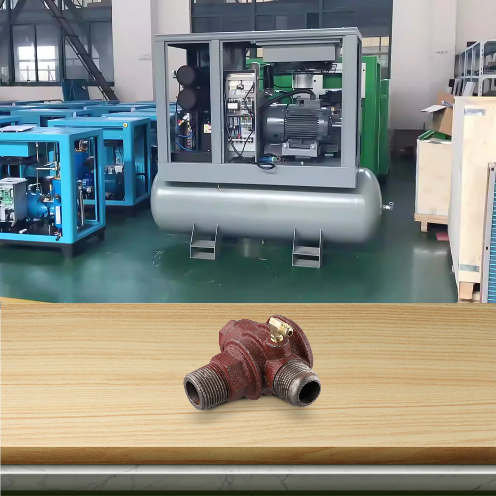 For Air Compressor Check Valve in Iron Construction Featuring 3 Male Threaded Ports for Hose Tank and Pump Attachment