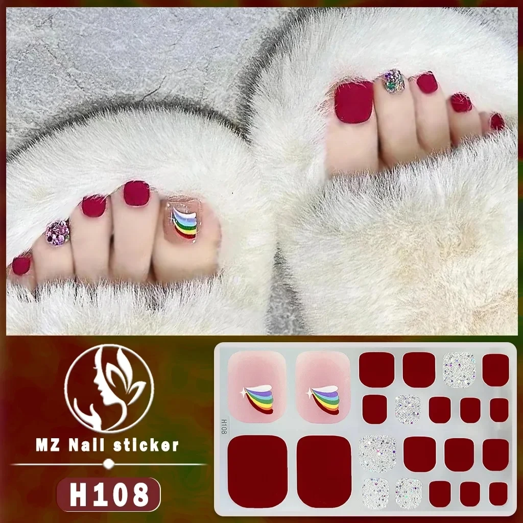 Bakvrije Europese En Amerikaanse Effen Kleur Teennagel Stickers Waterdichte Diy Pedicure Voetstickers Manicure Teen Art Sticker