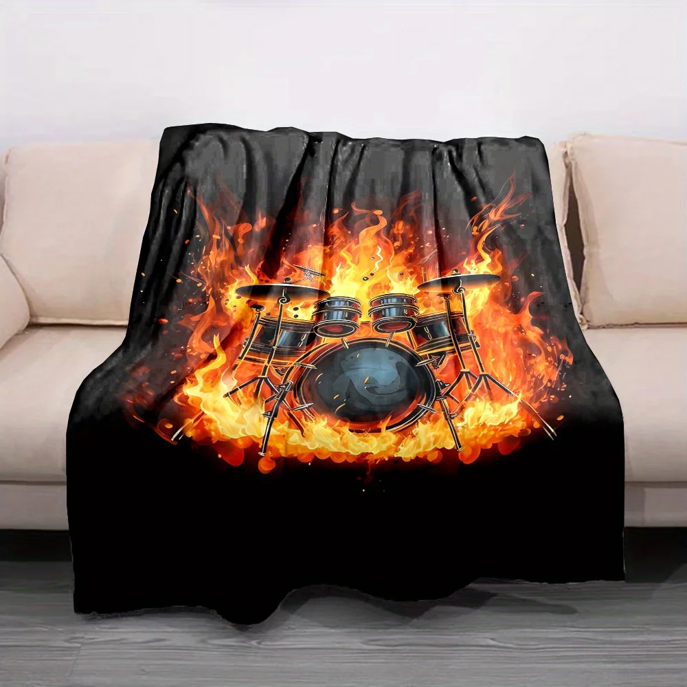Universal Small Cover Blanket for Drum Kits Playing Burning Rock