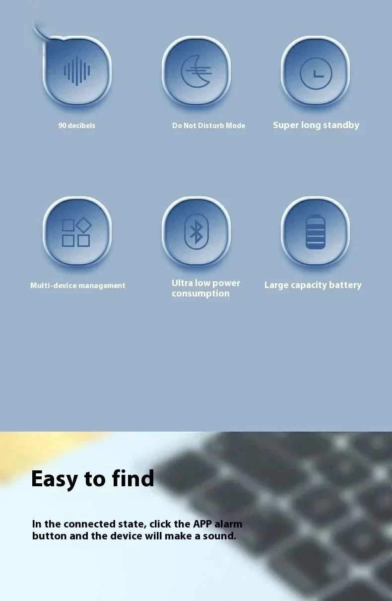 Lenovo GPS-Tracker, Bluetooth 5.4, intelligentes Gerät zur Verlustverhinderung für Kinder und ältere Menschen, als Erinnerungsfunktion, zur Ortung von Fahrzeugen und Gepäck, kompatibel mit Apple und Android. – Detail 7