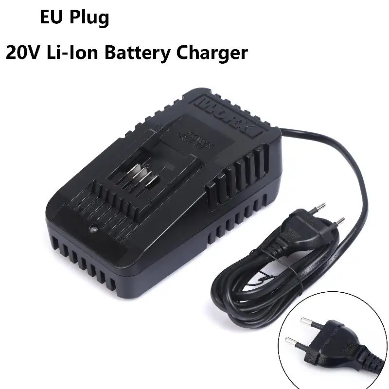 1 шт. для Worx 20 В зарядное устройство для литиевой батареи WA3551 WA3553 WX390 Запчасти для электроинструментов с вилкой европейского стандарта Зарядное устройство Worx
