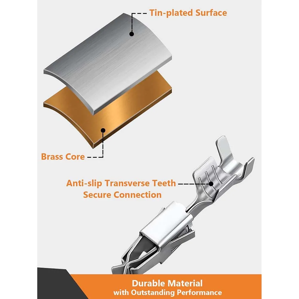 660 Stück 1/1,5/1,8/2,2/2,8/3,5/4,8/6,3 mm Stiftverbinder für Auto-Automobil-Drahtklemmen-Entfernungswerkzeug, Crimp, nicht isolierter Stecker – Detail 3