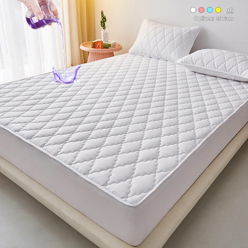 Waterproof Quilted Fitted Mattress Protector,Stain Resistant Mattress Cover,Soft Protective Bedding Mat Noiseless Mattress Cover