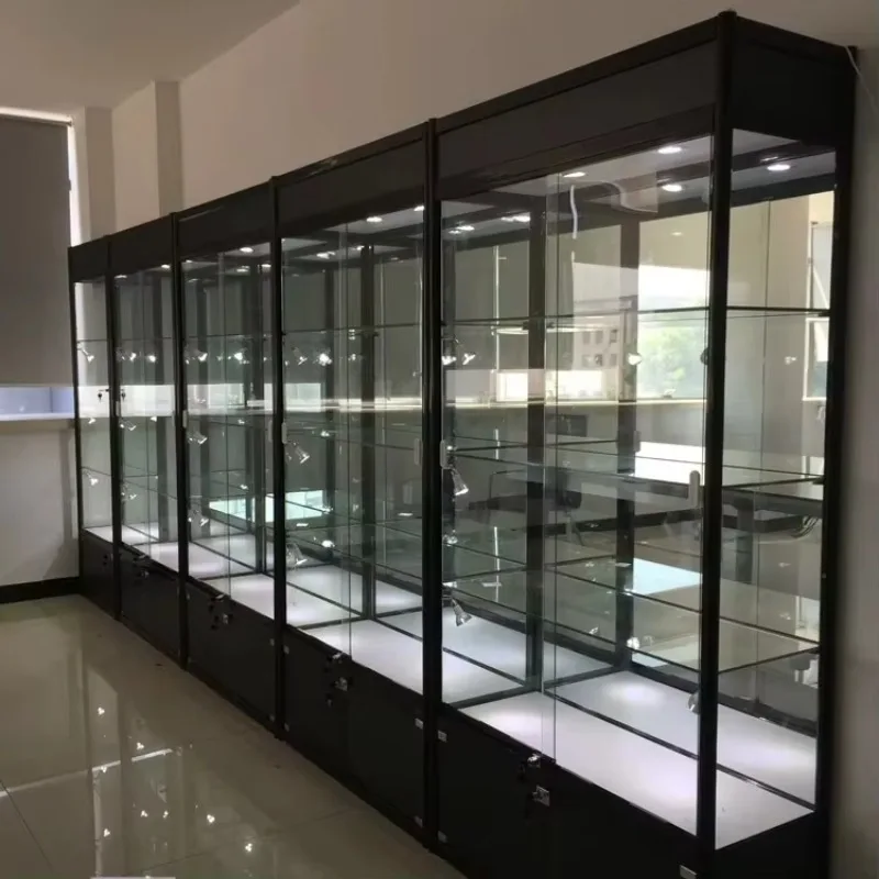 Boutique Shopping Mall Glass Cabinet Showcase Luxury Perfume Display Retail Showcase Cabinet with LED Light