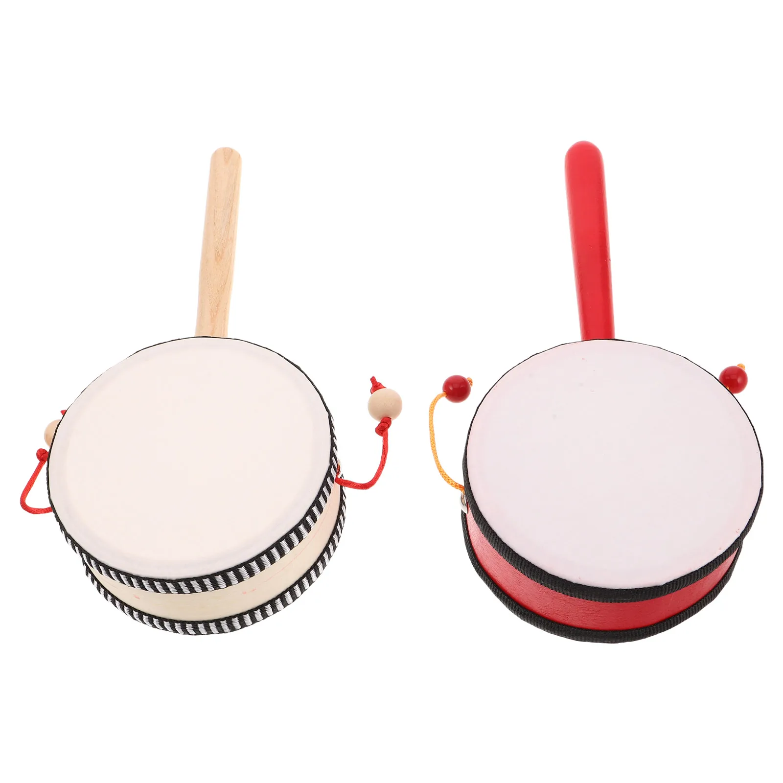 

2pcs Children Percussion Instruments 4 Inch Wooden Monkey Rattle Drum Handheld Musical For Toddlers Baby Montessori Music