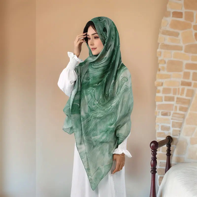 Women's Printed Modal Rayon Hijab Scarf Muslim Watercolor Hijabs Digital Printing Shawls Islam Turban Ramadan Headscarf Scarves - Image 13