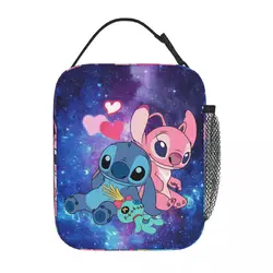 Stitch Angel Insulated Lunch Bag Lilo and Stitch Meal Container Cooler Bag Tote Lunch Box Beach Picnic Food Storage Bags