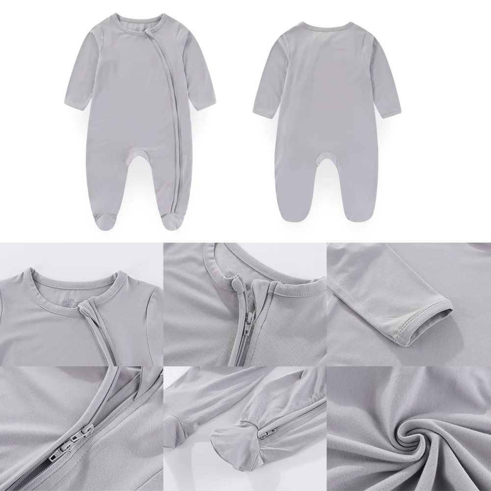 Newborn Baby Solid Color Long Sleeved Jumpsuit 100% Cotton Baby Wrap Feet 0-12 Months Unisex Baby Pajamas soft And Comfortable