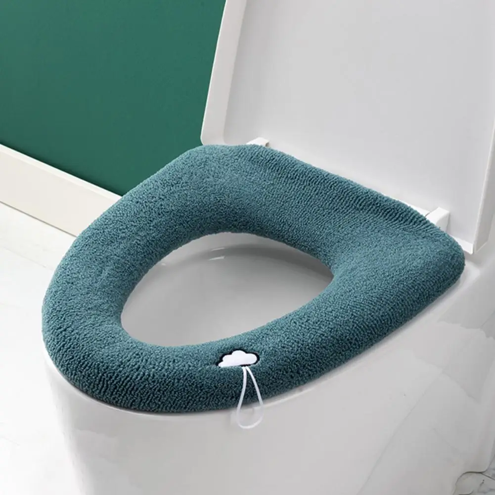 Keset Penutup Tempat Duduk Toilet Tebal dengan Pegangan Yang Dapat Dicuci dengan Elastisitas Higienis Bantalan Penutup Tempat Duduk Toilet Kamar Mandi Aksesori Kamar Mandi