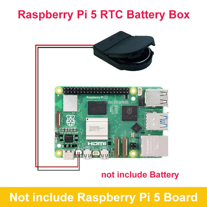 

Батарейный ящик Raspberry Pi 5 RTC, держатель часов реального времени для RPI 5