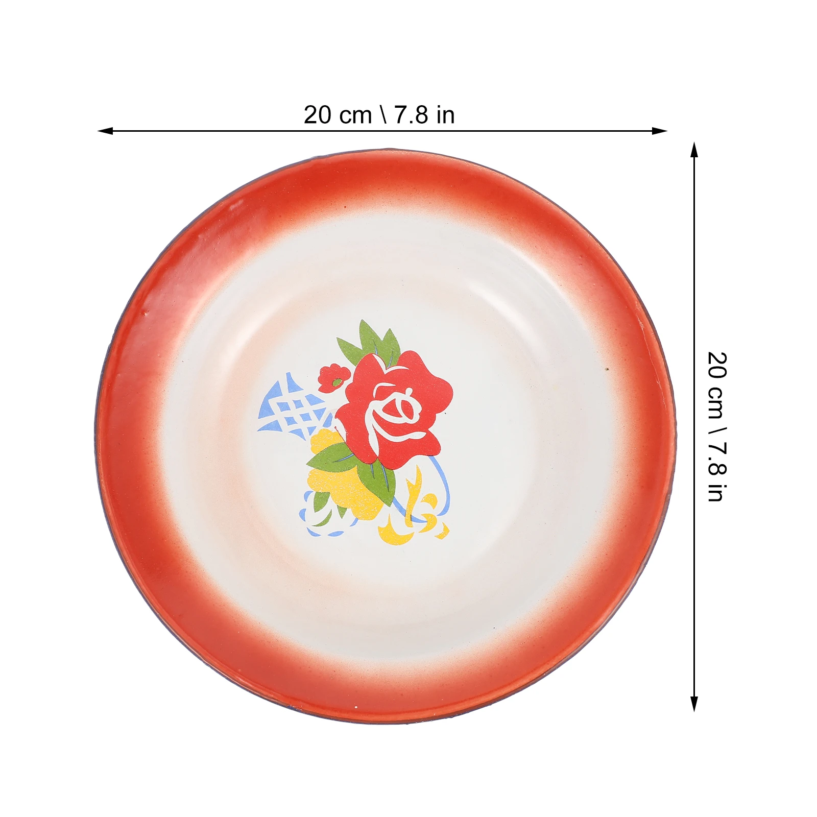 

3pcs Vintage Style Heavy Duty Enamel Steamed Plate Kitchen Serving Dish For Snacks Fruits Chinese Design Red Color Food