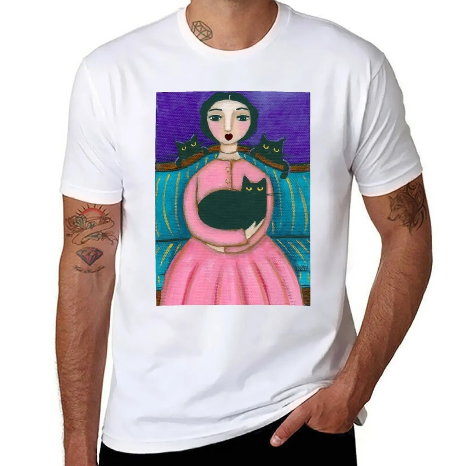 

Anna's Black Cats T-Shirt man t shirts cotton t shirt personalised T-Shirt