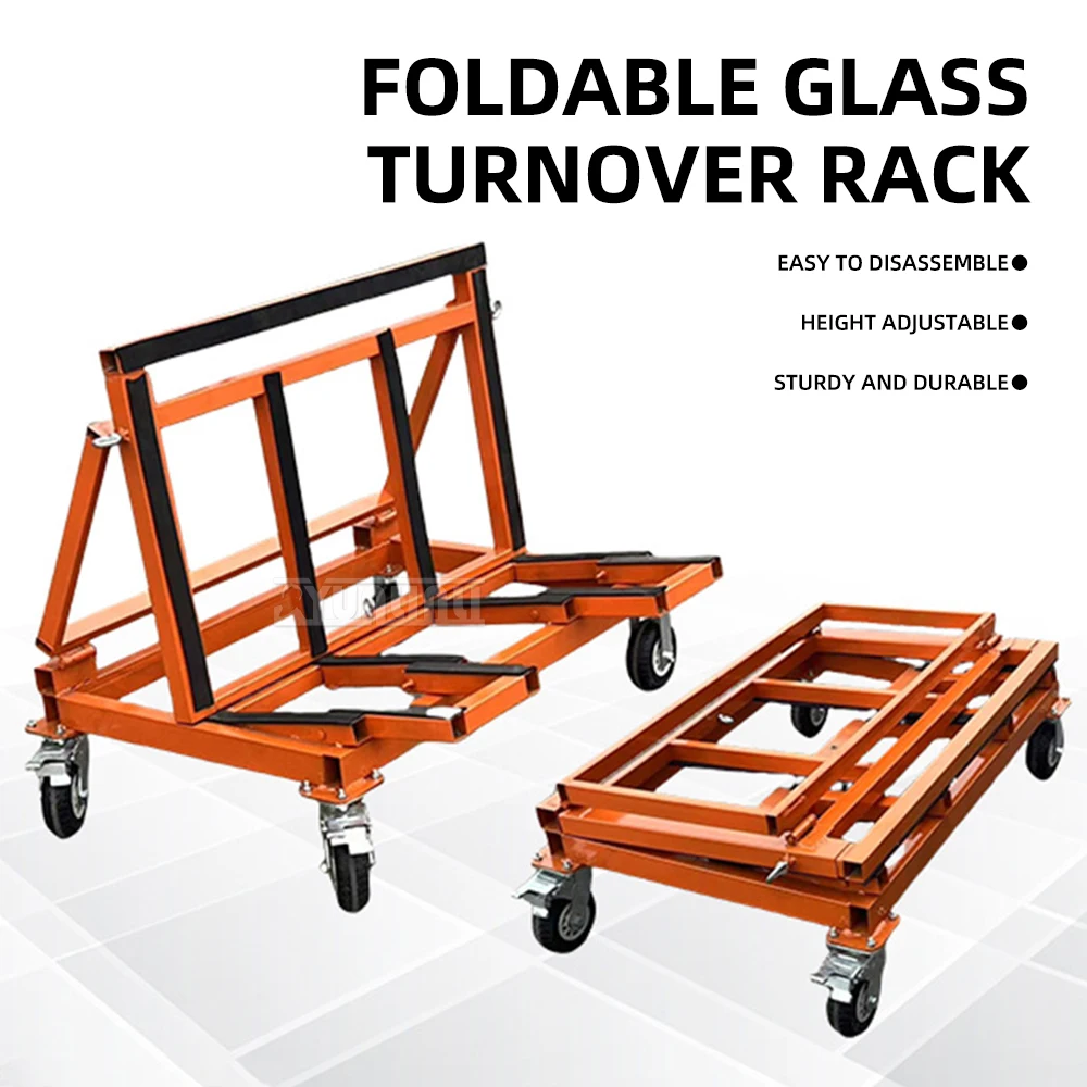 Folding Glass Hand Truck with Extension | Heavy-Duty Portable Dolly for Doors, Windows, and Building Materials​