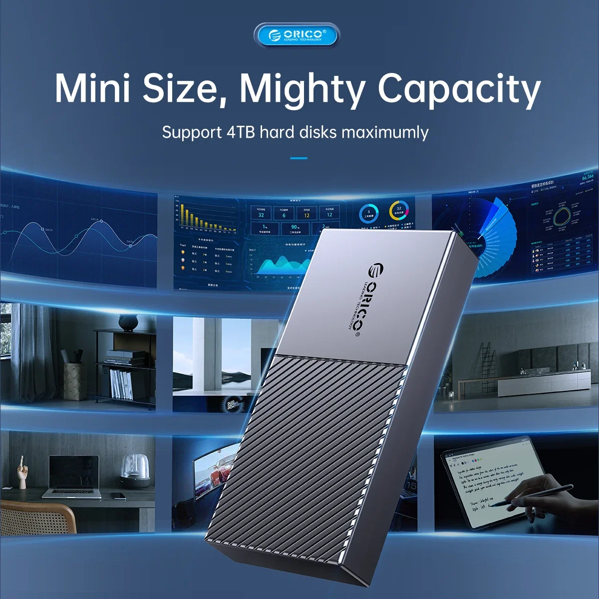 Orico 40Gbps USB4 M.2 NVMe SSD carcasa para Thunderbolt 4/3 M.2 NVME PCIE chaleco de refrigeración incorporado caja de aluminio B + M-Key SSD