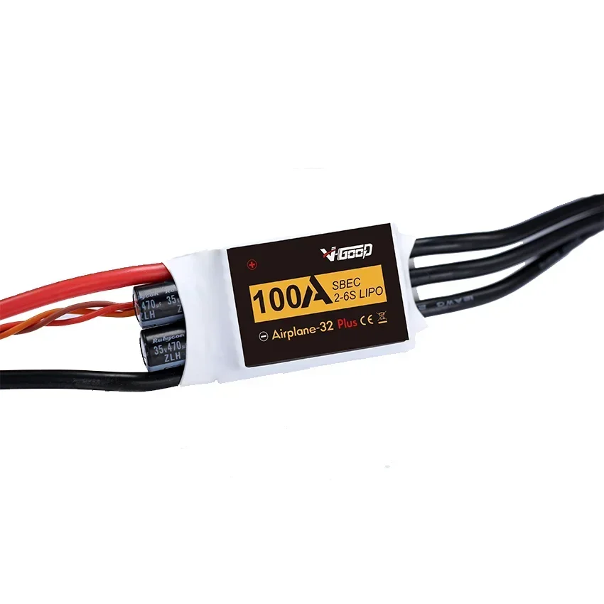 V-Good 100A Airplane-32 Brushless ESC with SBEC, 2-6S Lipo Built-In 5.5V 5A SBEC for Large Fixed Wing RC Aircraft