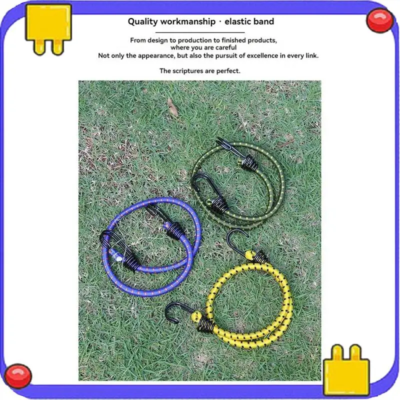 

Bungee Cord High Elasticity Rubber Tied Rope With Hooks Outdoor Tent Assembly Camping Luggage Tool Outdoor Accessories