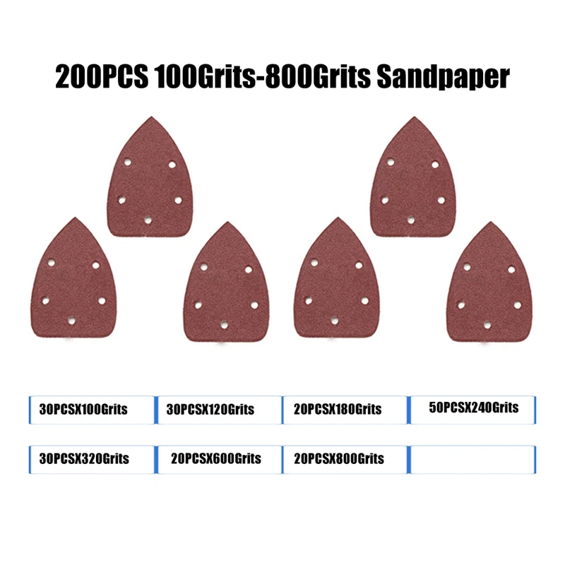 ABSJ-200PCS 100Grits-800Grits ماوس التفاصيل ساندر الصنفرة الرملي ورقة لآلة الصنفرة 140 مللي متر x 90 مللي متر
