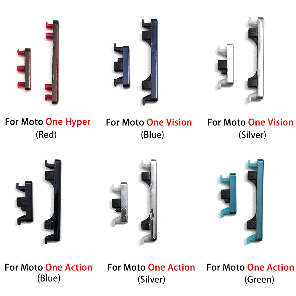 For Motorola Moto One Action Vision Hyper Macro Fusion Plus Power Button + Volume Side Button Key Replacement Parts